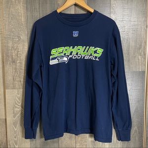 Seattle Seahawks NFL Team Apparel Navy Long Sleeve Unisex Medium Adult Football